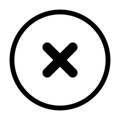 Obraz premium wrong x outline circle icon