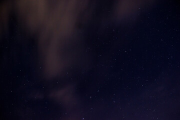 Night sky with stars in summer with few clouds
