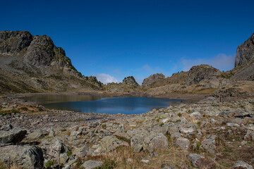 Lake Robert in the mountains of Chamrousse in the Alps in France
