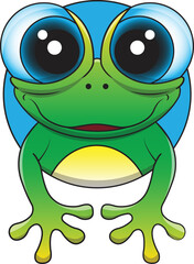 Vector Illustration of Cute Frog