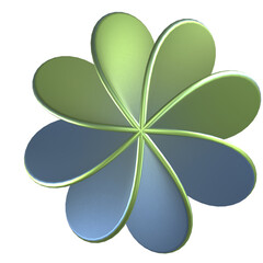 beautiful metalic flower shaped 3d abstract for 3d backgrounds