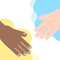 Illustration of two hands trying to shake hands