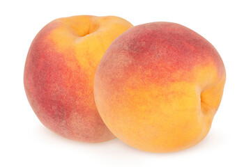 Peaches on an isolated white background.