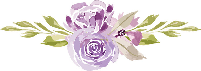 watercolor floral design hard drawn
