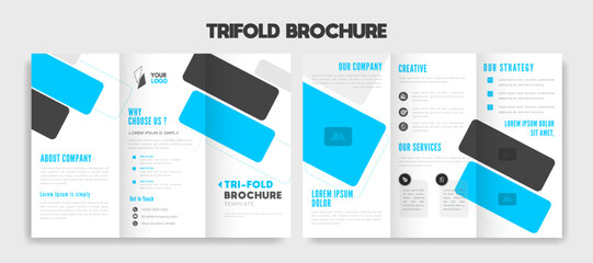 Modern editable trifold brochure template design vector illustration