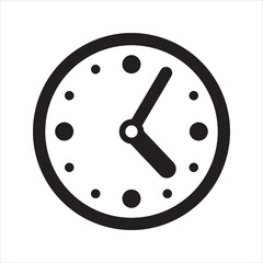 Time management clock icon. Vector and glyph