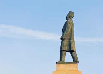 Saad Zaghloul statue in Raml station in Alexandria,Egypt
