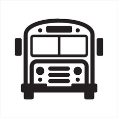 School bus icon. Vector and glyph