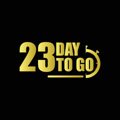 23 day to go Gradient button. Vector stock illustration
