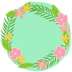 Fototapeta na wymiar floral circle frame