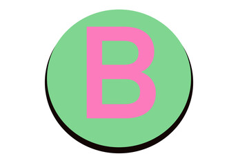 &ldquo;B&rdquo; English alphabet green pink