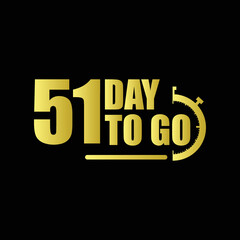 51 day to go Gradient button. Vector stock illustration
