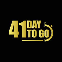 Naklejka premium 41 day to go Gradient button. Vector stock illustration
