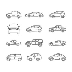 car icons set. Universal car icon to use in web and mobile
