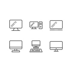  line icons. Computers vector linear icon set.