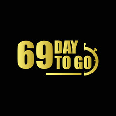 69 day to go Gradient button. Vector stock illustration