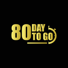 80 day to go Gradient button. Vector stock illustration