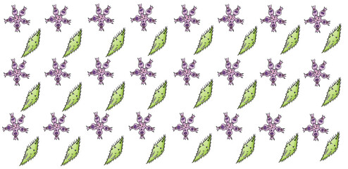 Seamless pattern of color monsters on a white background