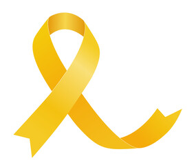 Endometriosis awareness month. Yellow ribbon. Png flat illustration.