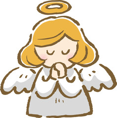 かわいい天使のオーナメント　手描き風イラスト