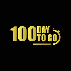 100 day to go Gradient button. Vector stock illustration