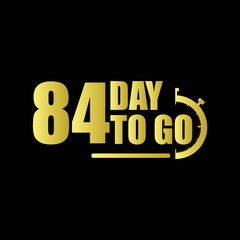 84 day to go Gradient button. Vector stock illustration