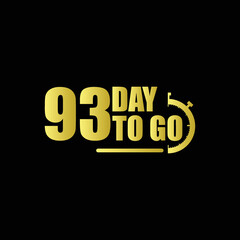 93 day to go Gradient button. Vector stock illustration