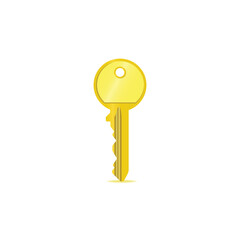 Realistic gold key vector graphics