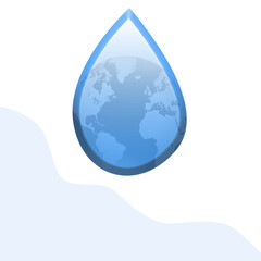 icon  flyer earth with a drop of water for poster media social etc