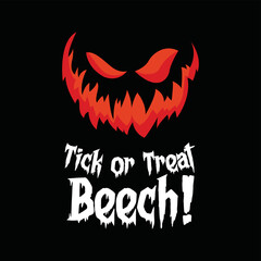 Trick or Treat pumpkin face happy Halloween vector with eps10 format.