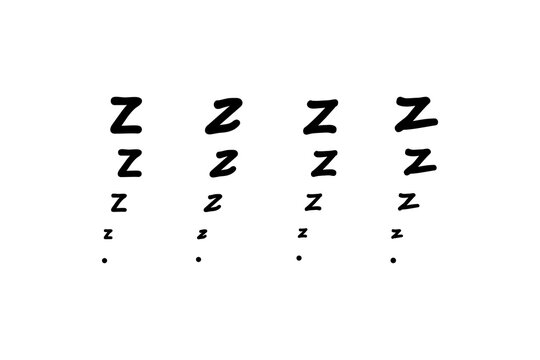 Zzz Sleep Waves Icon Set. Nappin Symbol. Sign Rest Vector Flat.