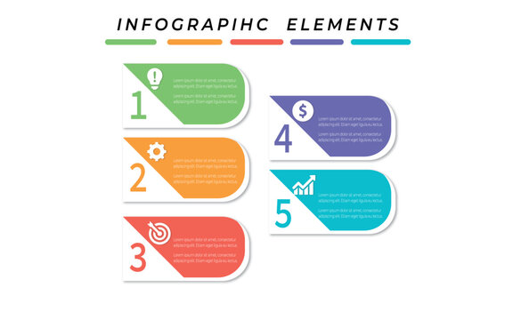 Presentation business infographic template with 5 step
