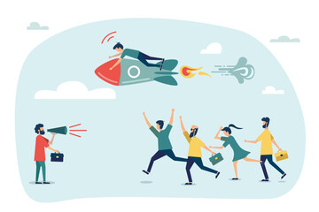 Human resources,  choosing talent for job vacancy concept, head hunt, employer boss or HR use magnifying glass to choose job interview people. Recruitment searching the best candidate or job.