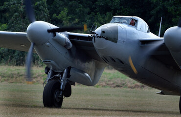 Fototapeta na wymiar British world war two wooden build twin engine twin seat Mosquito night fighter.
