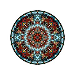  illustration of Mandala art, Tibetan Buddhist Mandala, Decorative round ornament, Isolated on white background. Arabic, Indian, ottoman motifs, Colorful Mandala Art, pictures for meditation