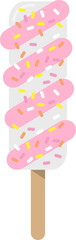Colorful cute food dessert popsicle