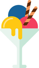 Colorful cute food dessert ice cream