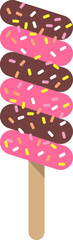 Naklejka premium Colorful cute food dessert popsicle