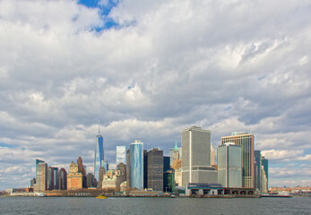 Fototapeta na wymiar Manhattan View From The Staten Island Ferry