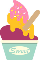 Colorful cute food dessert ice cream