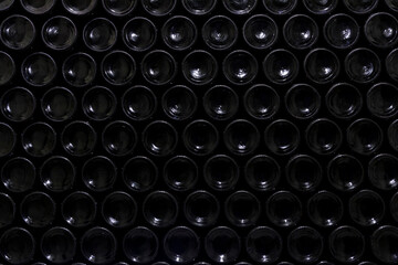 Area of stacked wine bottles in wine cellar, South Moravia Czech Republic