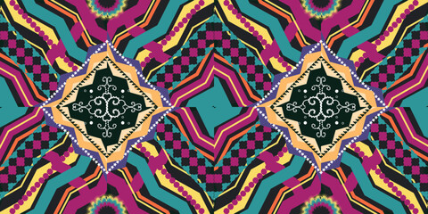 seamless ethnic pattern design.Geometric ethnic oriental ikat pattern traditional Design.ethnic oriental pattern,fabric,embroidery.Mexican pattern.merican pattern.latin african.indian fabric.Mexican