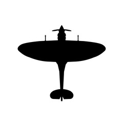 silhouette of the plane, Supermarine Spitfire  - obrazy, fototapety, plakaty