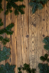 Traditional Czech Christmas background on wooden plank