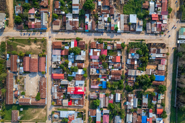 Aerial view of the city of Pucallpa, capital of the province of Ucayali.