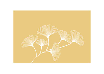 Ginkgo leaves on brown background wallpaper