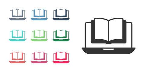 Black Online class icon isolated on white background. Online education concept. Set icons colorful. Vector