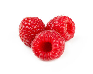 Raspberries isolatied on white background