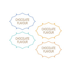 Chocolate Flavour Labels Set isolated On White