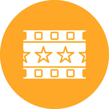 Movie Review Glyph Circle Background Icon